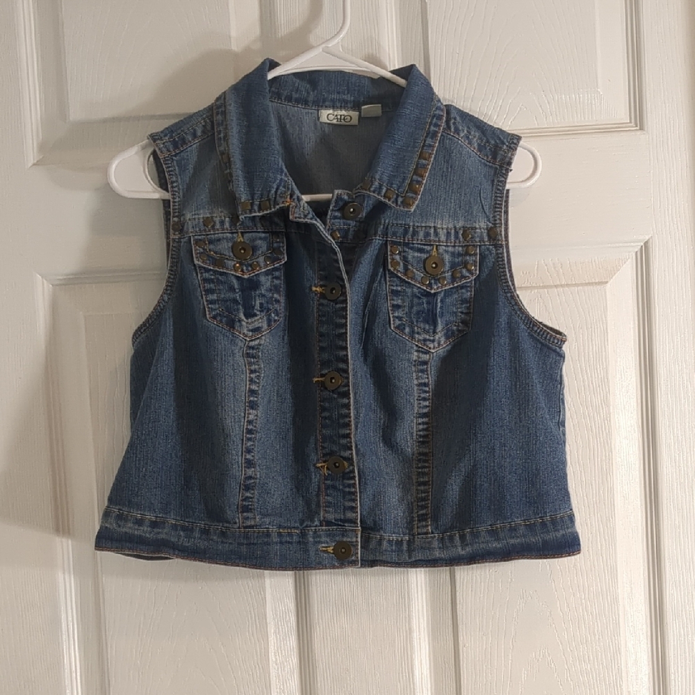 Cropped Denim Vest Cato Size M